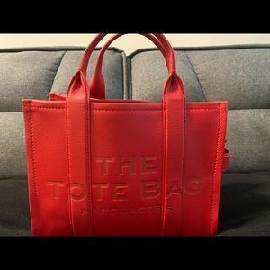 The trendy bag- Marc Jacobs Large Red Leather Tote w/ tags, straps, & dust bag